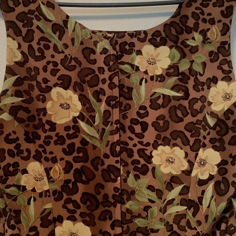 Betsy's Things Vintage Leopard Floral Print 2 Piece Set Peplum‎ Top Skirt 931985 - Picture 9 of 11